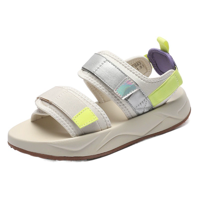 Спортивные сандалии женская весна и осень 2025 новая сетка красная обувь на толстой подошве повседневная женская обувь на плоской подошве волшебная пляжная обувь