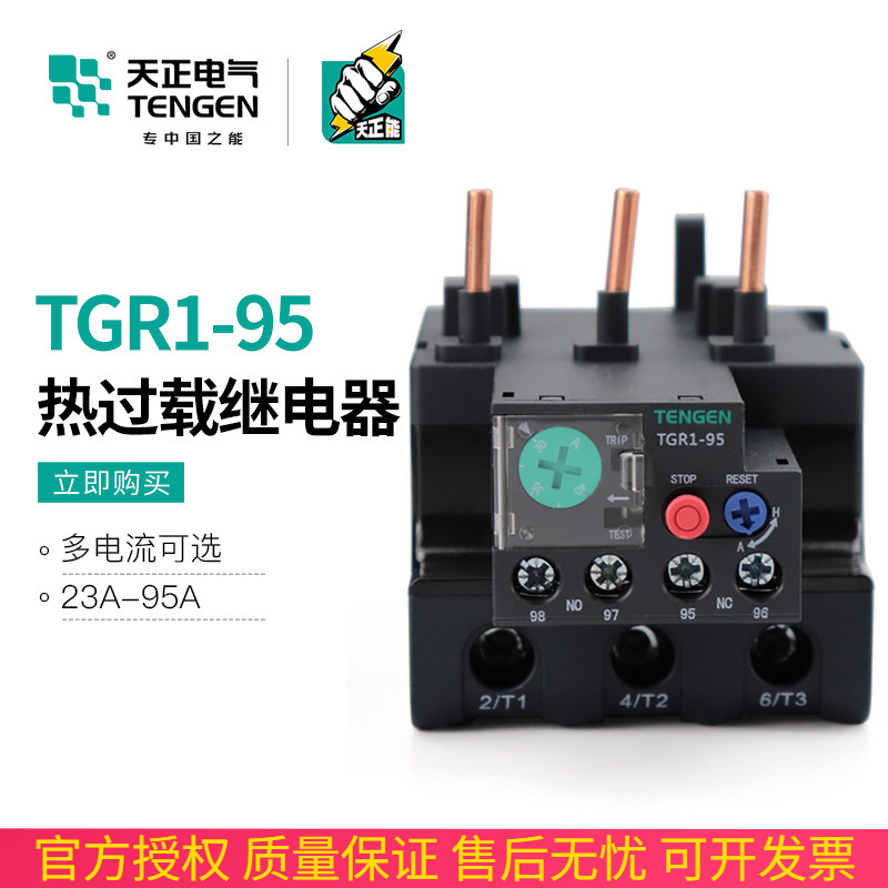 TENGEN天正 TGR1-95热继电器JR28-93 JRS1D NR2-93热过载保护器