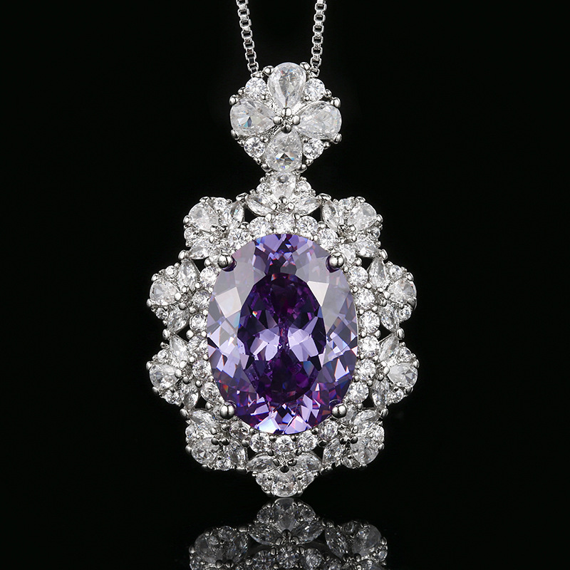 Joyas de Zhuang Shengsheng, cobre chapado en oro, nido de pájaro de simulación europea y americana, juego de colgante de alta gama en forma de huevo de color cortado 12*16