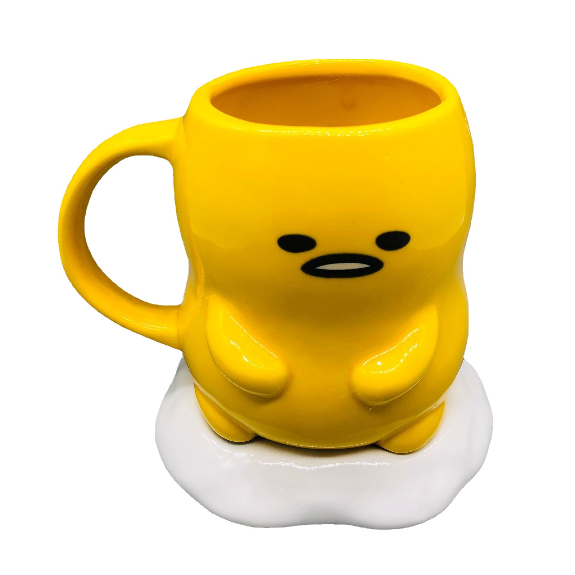 Lindo huevo marca taza de agua Taza de cerámica proteína huevo rey Taza de cerámica taza de agua pluma titular decoración con huevo Montaña Blanca