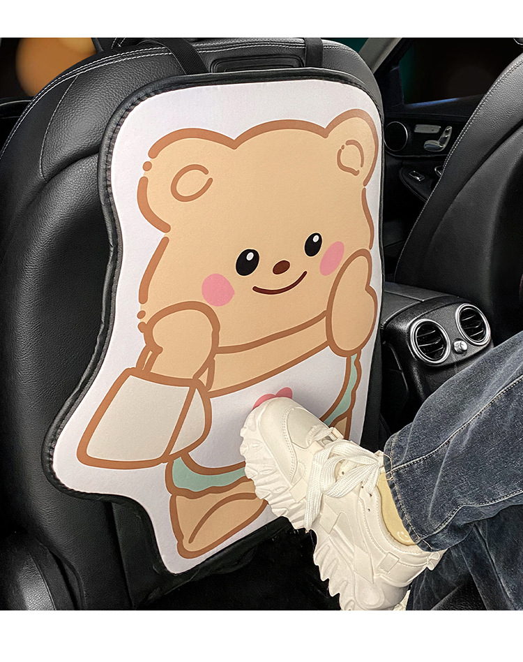 Long Butter Bear Chair Back Anti-kick Pad Children's Rear Seat Protective Pad Anti-dirty Protective Pad for Car Rear Wear