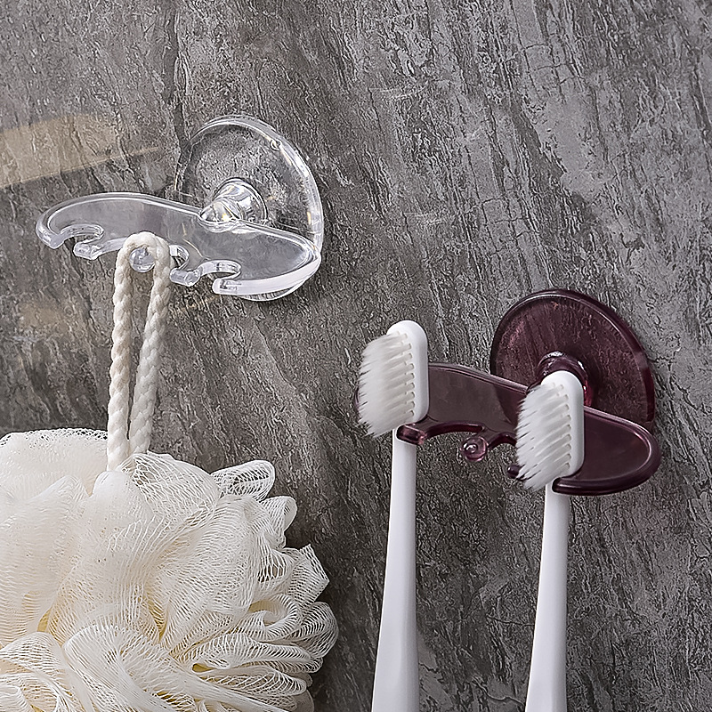 Estante de cepillo de dientes creativo Estante de almacenamiento de pared sin perforación Estante de almacenamiento Estante de baño Suministros de baño Estante de pasta de dientes de plástico