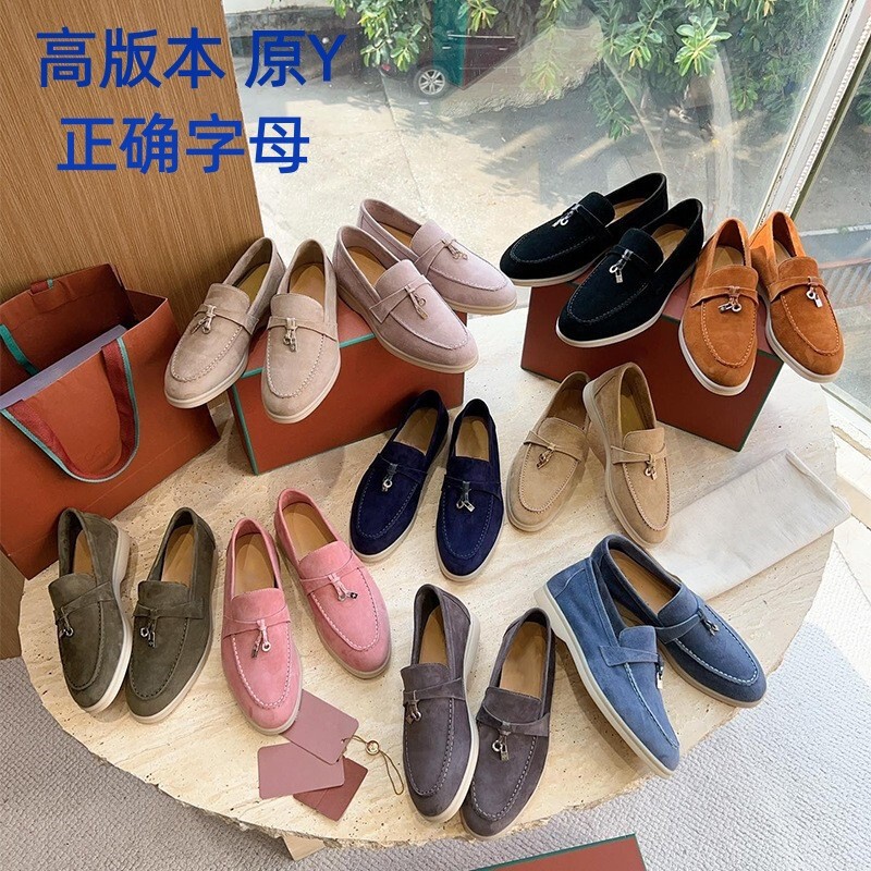 In stock! High-end LP women's loafers, casual British old money style, with tassel buckle, genuine leather slip-on shoes In stock! High-end LP women's loafers, casual British old money style, with tassel buckle, genuine leather slip-on shoes