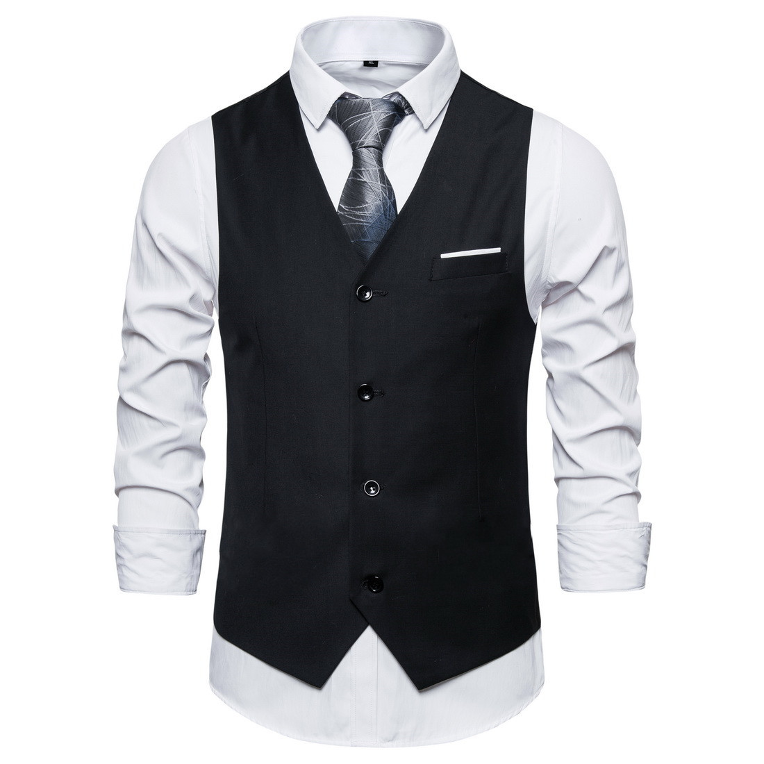 Chaleco de traje slim fit de estilo coreano chaleco de los hombres de negocios mejor hombre ropa grupo vestido 6 colores al por mayor