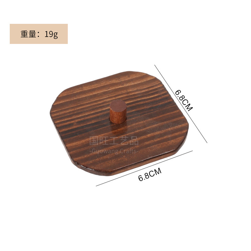 家庭用木製カップ蓋取っ手カップ蓋ガラス貯蔵タンク木蓋携帯型円形取っ手竹木蓋|undefined