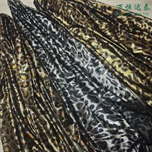 40涤氨特烫满版豹纹弹力网底特烫豹纹可做连衣裙婚纱礼服