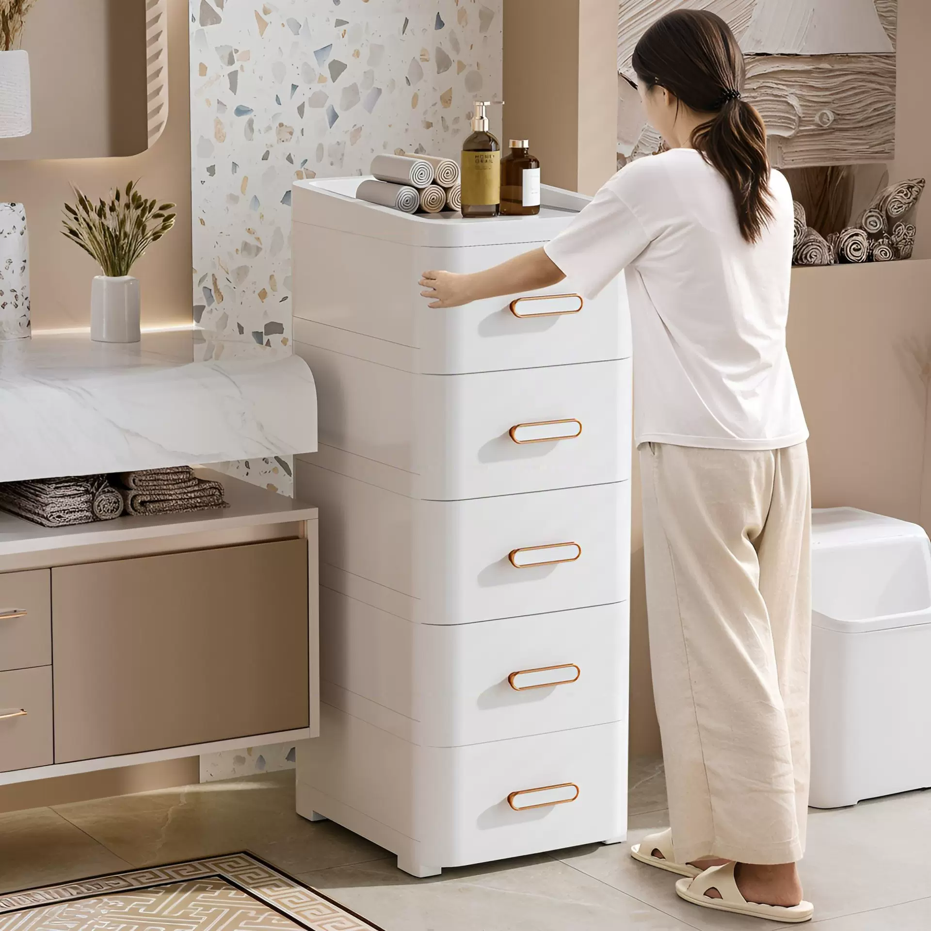 收纳柜多层抽屉式带滑轮家用客厅衣服玩具零食收纳箱整理置物柜