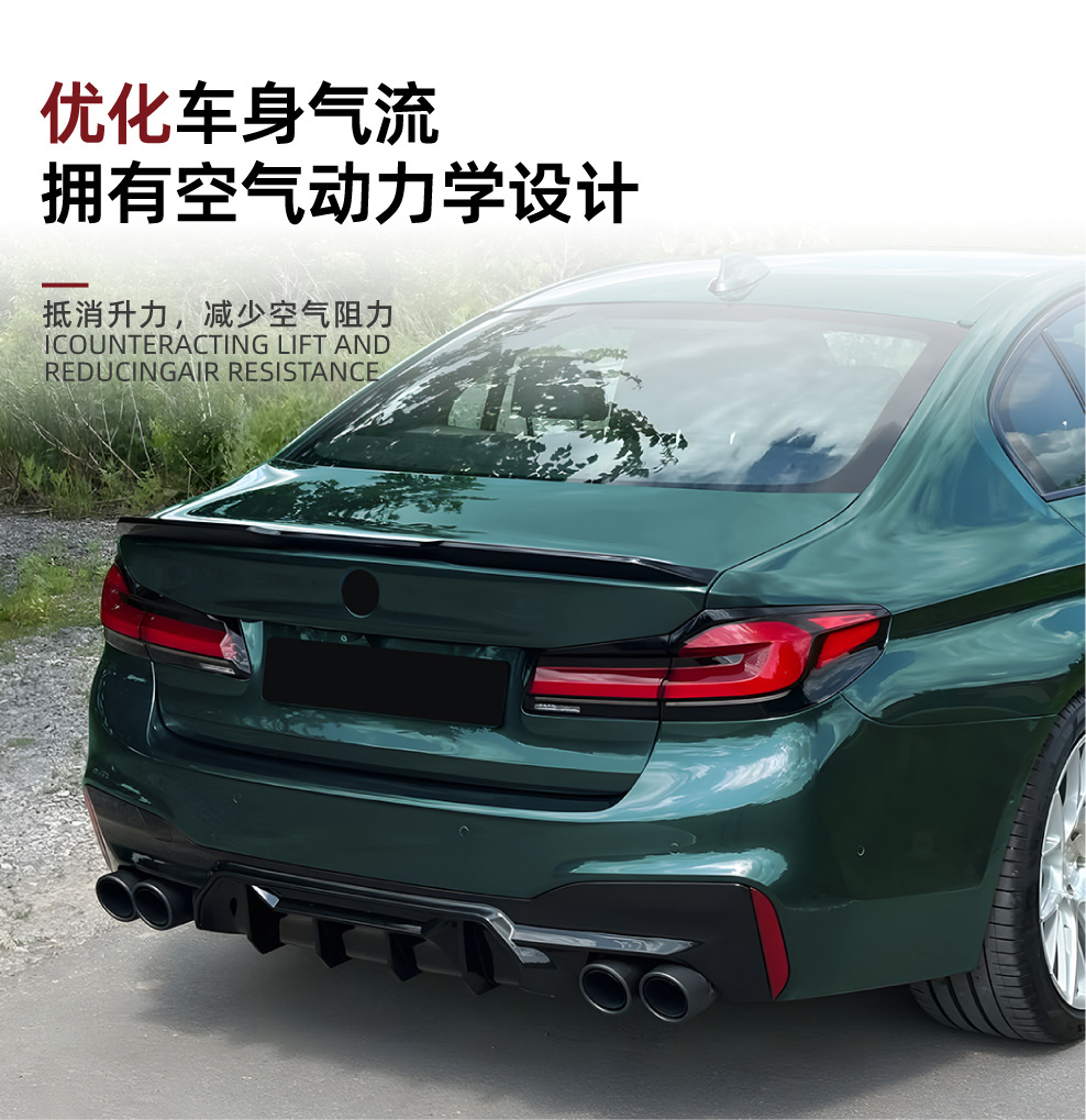 Rear Lip Spoiler For BMW 5 Series G30 G31 M Sport 2018-2023