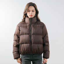 寒冬思羽新款冬季小个子纯色面包服加厚羽绒服女保暖白鸭绒外套