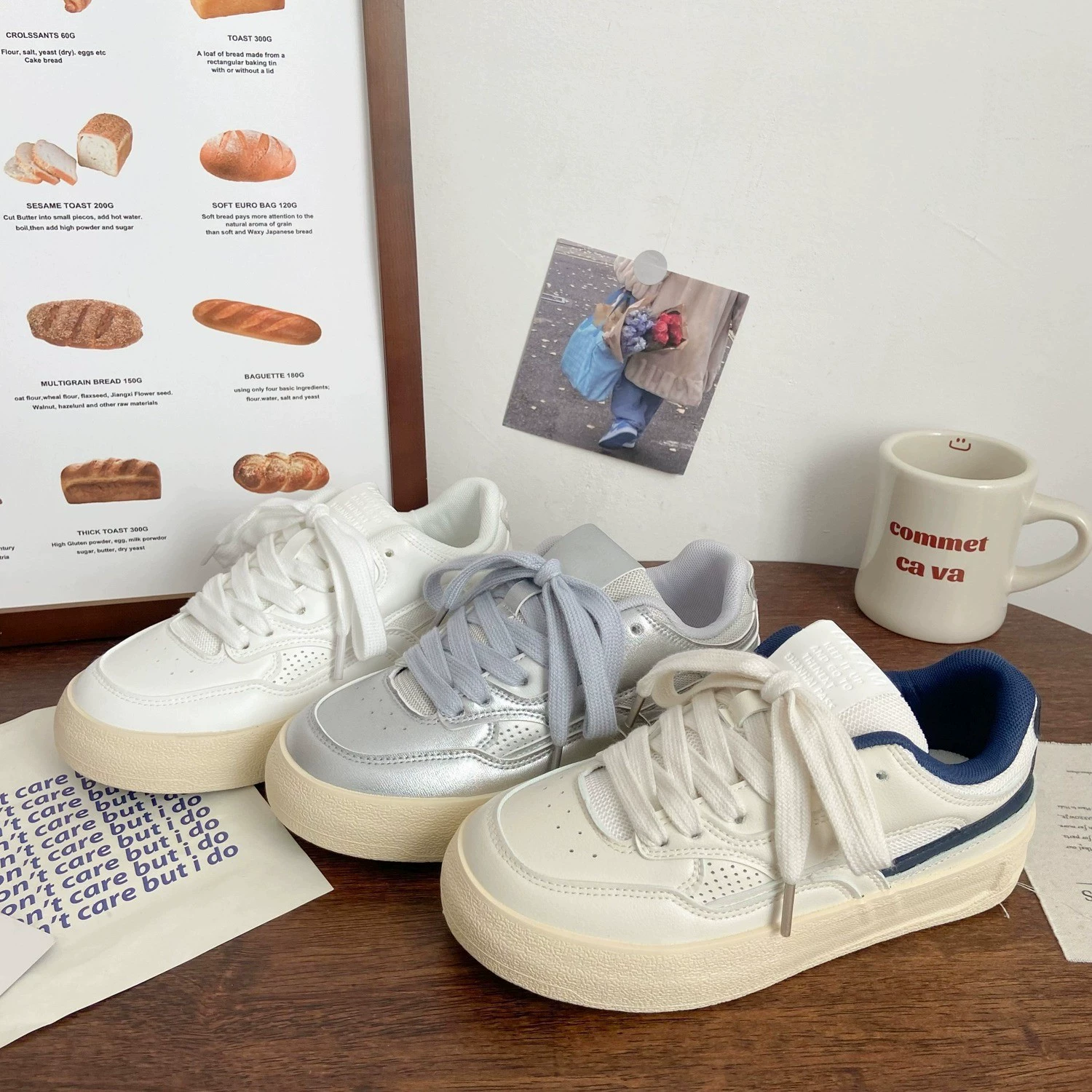 Толстая подошва маленькая белая обувь женская весна 2024 новая студентка дикая обувь нишевые спортивные повседневные кроссовки женская