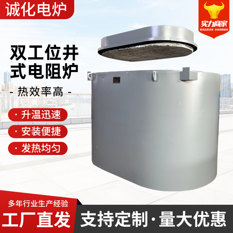 双工位井式电阻炉RJs-80-4马弗炉熔锌铅铝锡电炉非标定 制