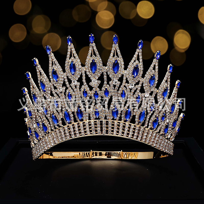 Europeo y Americano concurso de belleza popular etapa corona transfronteriza e-commerce tocado tamaño ajustable corona redonda de gran tamaño múltiples colores