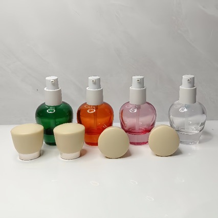 Botella de subenvasada de belleza de alta gama 30ml Esencia Botella de vidrio Botella de presión Botella de aislamiento Botella cosmética en stock