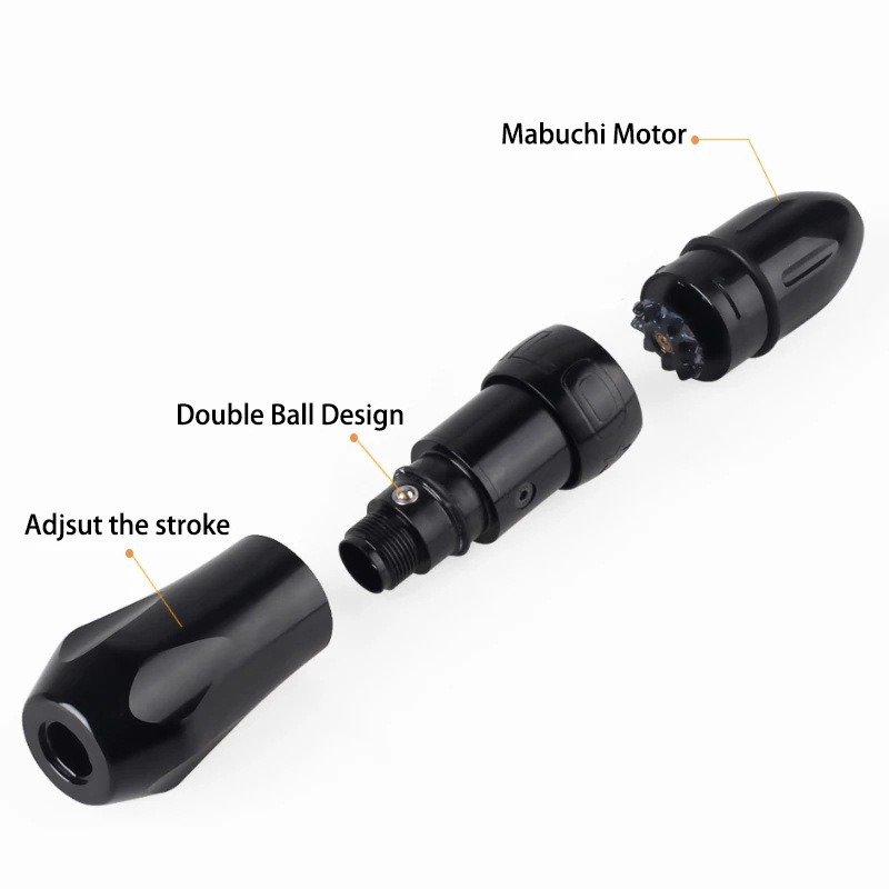 Conjunto de máquina de tatuaje de bala transfronteriza, pluma de tatuaje de motor, conjunto completo de herramientas de bordado de máquina de tatuaje rotativa