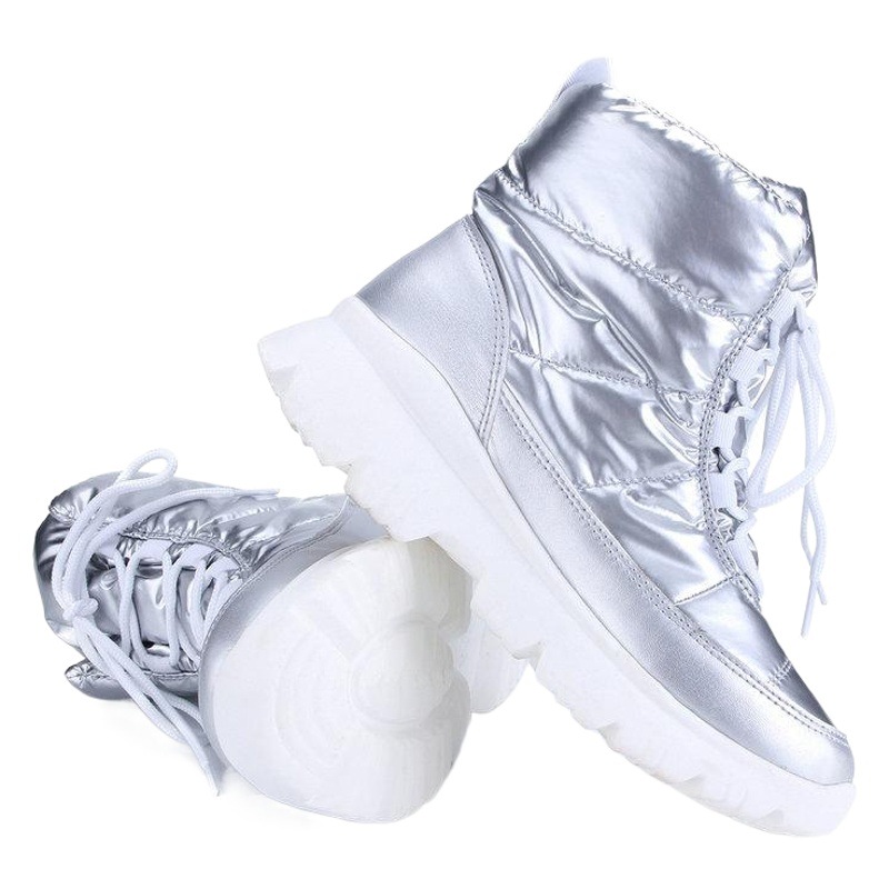 Botas de nieve defectuosas de nueve colores con diseño de copo de nieve, zapatos con cordones, antideslizantes, repelentes al agua, de caña baja, versátiles para el invierno.