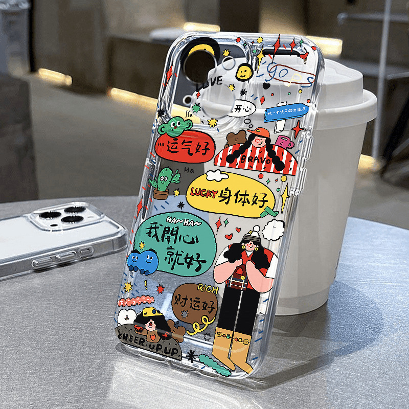 It is good to be happy for Apple 11PROMAX mobile phone case iPhone15 new 14 all-inclusive 13 soft case 12 personality