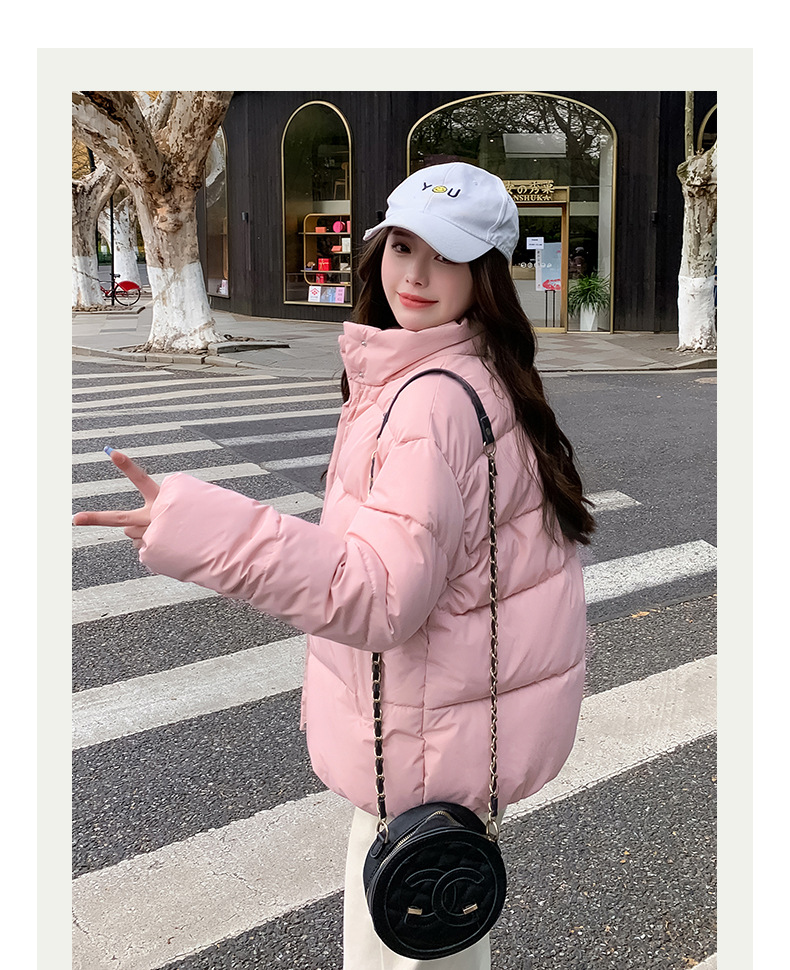 Women's Down Coat Winter Cotton Jacket Standing Collar Loose Fit_voghion.com