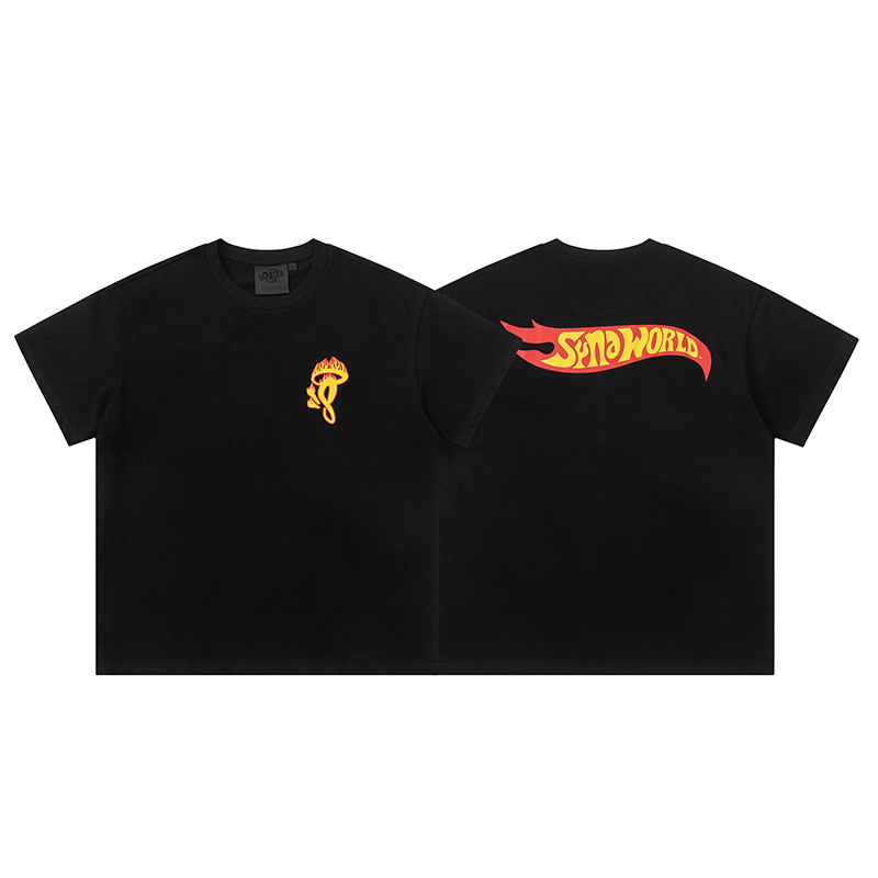 高品質SYnaWorldヒップホップフォームプリント半袖カジュアルルーズTシャツハイストリートショーツSyna Word