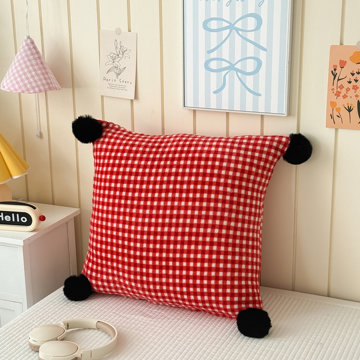 Nuevo estilo simple de almohada de cabello de vello para la sala de estar almohada de respaldo corta de arena para el hogar simple cojín sobre la oficina en el viento