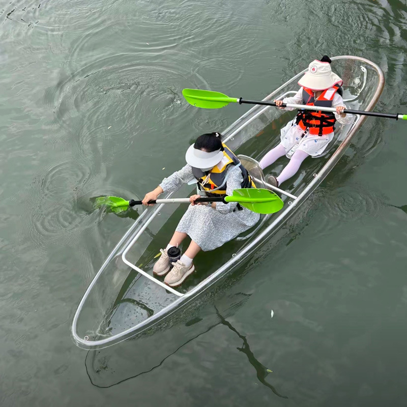 Wolang Outdoor Sports 3m Pc Transparent Boat Double Popular Glass Boat Travel Photo Transparent Paddle