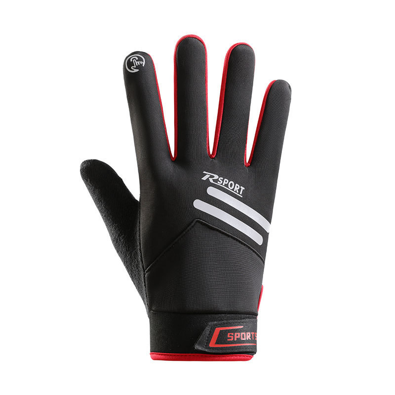 Guantes de ciclismo para hombres otoño y invierno al aire libre ciclismo deportivo de terciopelo calentamiento a prueba de viento impermeable pantalla táctil guantes de frío