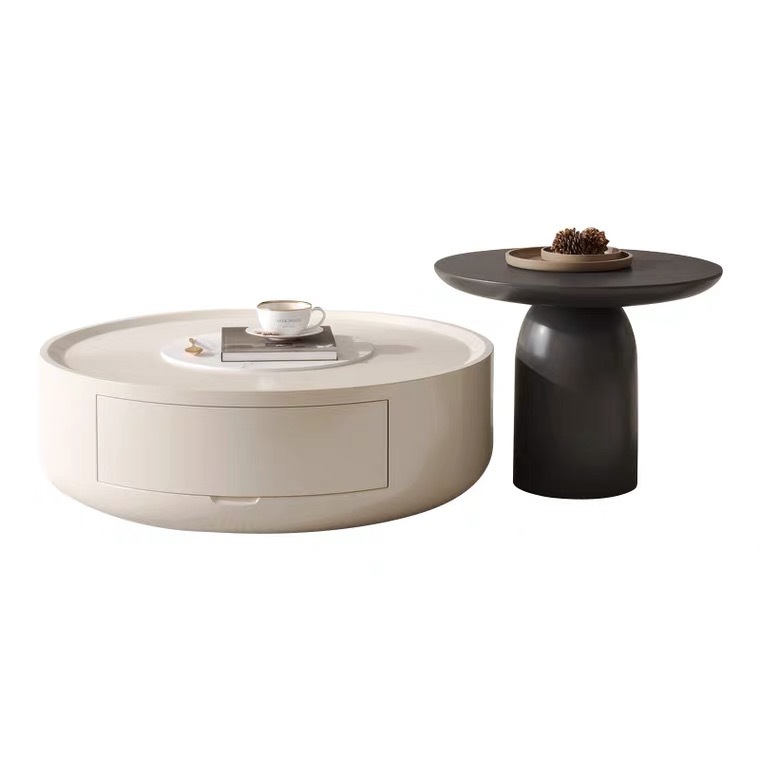 Mesa de café de estilo crema sala de estar hogar Luz francés tamaño redondo pequeño apartamento en línea celebridad diseñador simple mesa de té