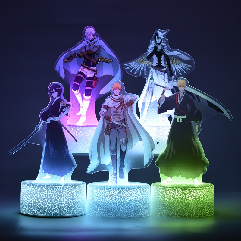 16 rangli masofadan boshqarish pulti, oqartiruvchi Kurosaki Ichigo Toshiro yapon anime tovarlari, turli o'lchamdagi 3D tungi chiroq