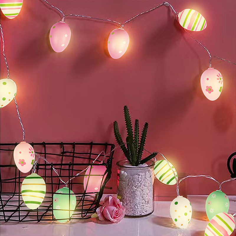 Pascua cáscara rota huevo luz cadena LED huevo color luz intermitente luz de la secuencia de Navidad fiesta de cumpleaños luz decorativa