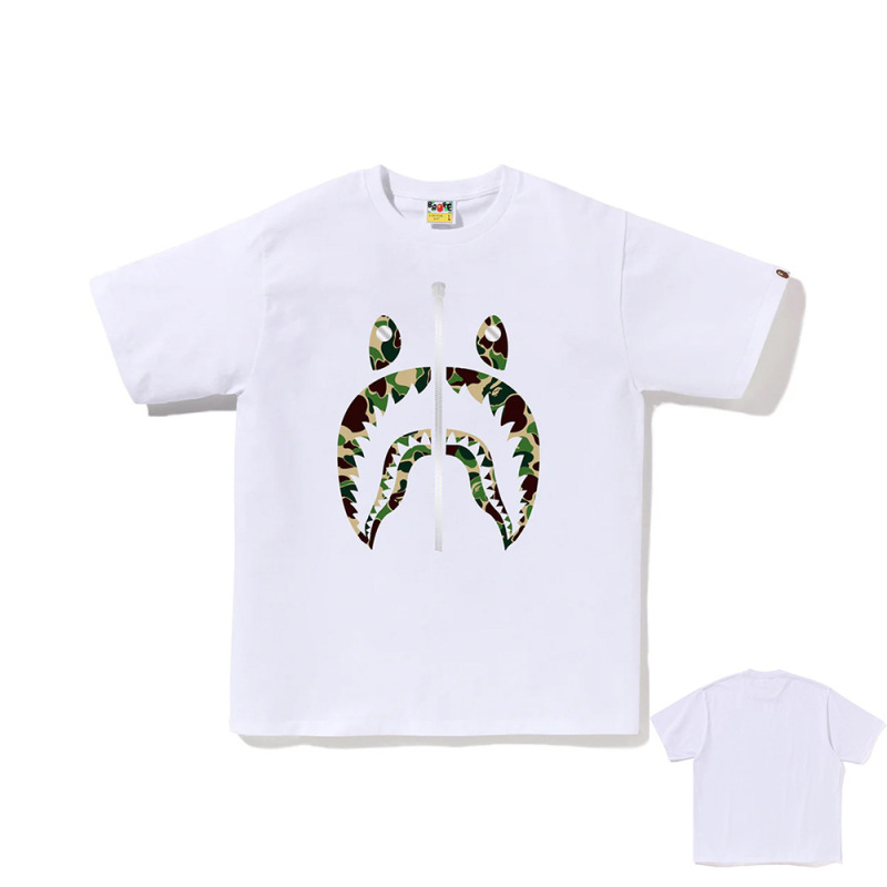 APE Ape トレンドブランド 外国貿易 ヘビーウェイト ピュアコットン ラウンドプリント ユニセックス ゆったり プレミアム 半袖 Tシャツ 25SS|undefined