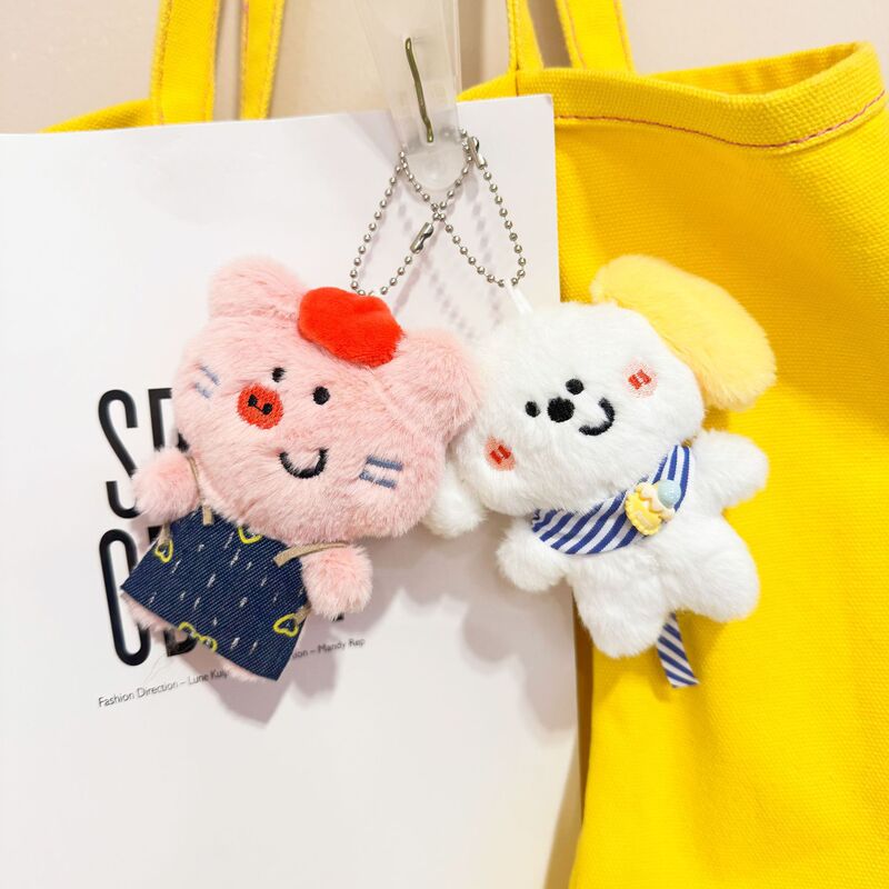 新しいインターネット有名人かわいい子犬と豚のきしむ人形ペンダント人形卸売ぬいぐるみスクールバッグペンダントキーホルダー|undefined