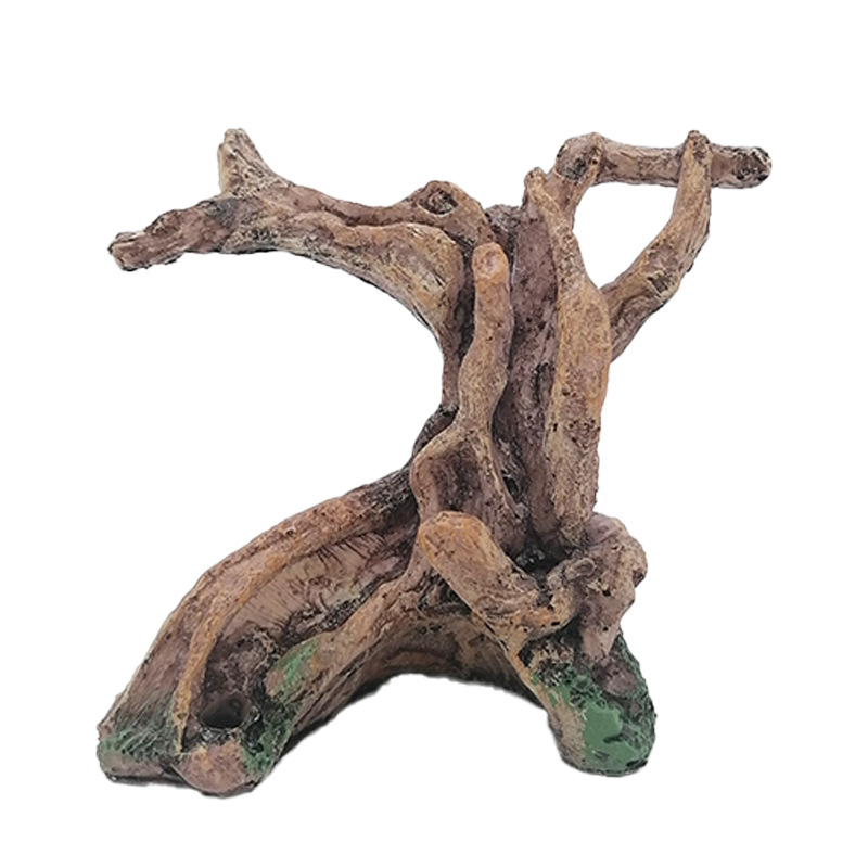 Reptiles esquivando peceras, simulación de paisajismo, madera hundida, artesanías de resina, raíces de árboles simuladas, decoración de acuario de árbol Moss