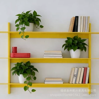 包豪斯多巴胺彩色金属壁挂置物架多层杯架杂物收纳架装饰展示架