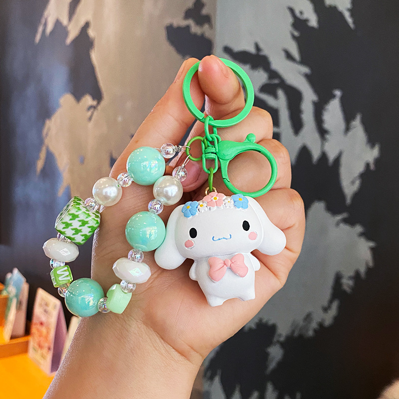 Cuentas Kulomi cadena de teléfono móvil llavero lindo bolso de niña colgante de bolso de corazón muñeca de dibujos animados colgante de llave de coche