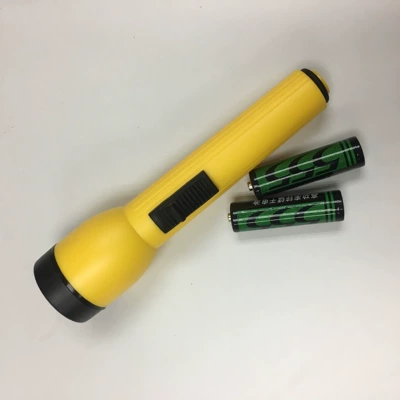Old-fashioned flashlight with 2 AA batteries, durable UV fənərlər - 98238-yellow-white-light-type-with-battery