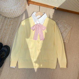 in stock wholesale Japanese jk uniform sweater knitted pink cardigan Joker long sleeve soft sister school for college style women