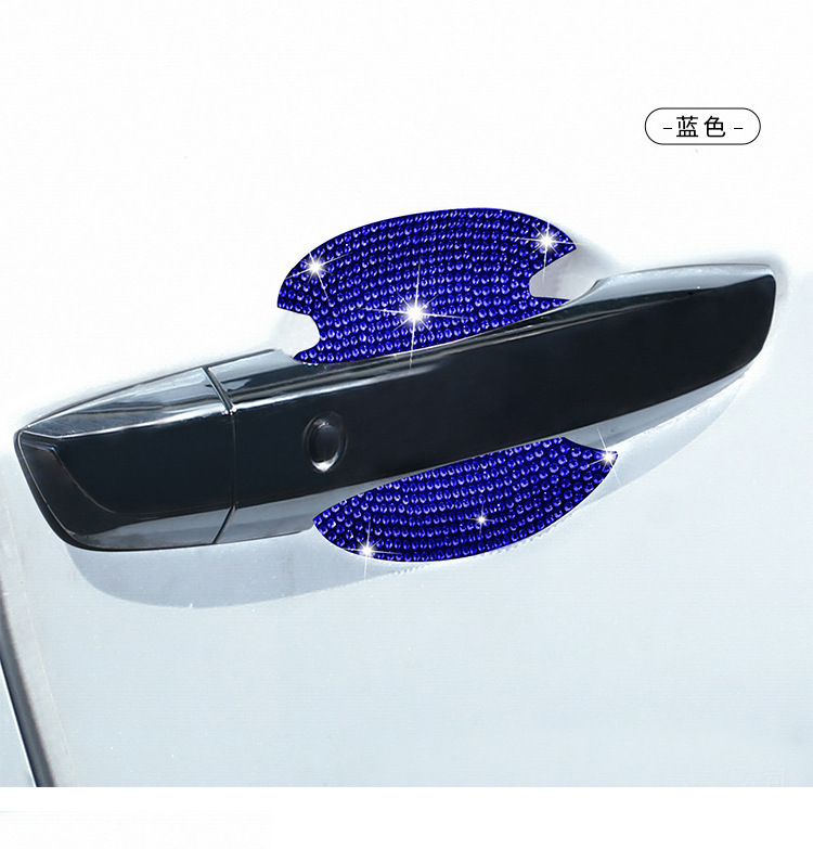 Car Door Handle Protective Film with Diamonds, Anti-Scratch Handle Sticker, Car Door Bowl Anti-Scratch Car Handle Protective Film
