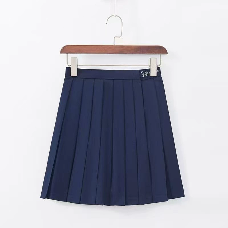 Однотонная плиссированная юбка, короткая юбка, юбка средней длины темно-синего цвета, школьная форма JK, японский школьный стиль, юбка А-силуэта в цветах конфет