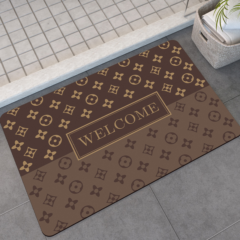Bathroom Floor Mats, Bathroom Door Cross-Border Non-Slip Foot Mats, Toilet Entry Diatom Mud Absorbent Mats, Quick-Drying Cartoon Home