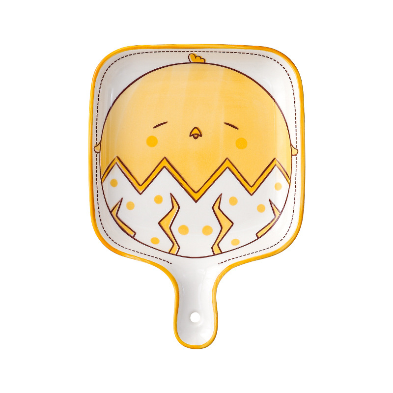 Creativo lindo mascota vajilla de cerámica placa lindo animal hogar mango placa para hornear tazón de arroz comer tazón conjunto