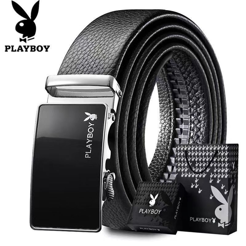 Playboy Belt Men's Soft Leather All-match Automatic Buckle Belt Men's Business Casual Fashionable Durable Belt Playboy Belt Men's Soft Leather All-match Automatic Buckle Belt Men's Business Casual Fashionable Durable Belt