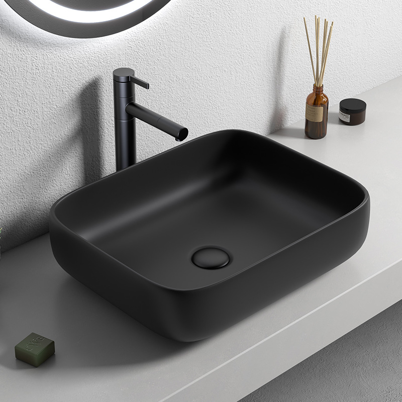 Mesa nórdica tamaño lavabo único lavabo cuarto de baño hogar simple negro lavabo