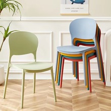 北欧现代简约塑料椅子家用靠背餐椅加厚休闲学习椅凳子网红餐厅椅