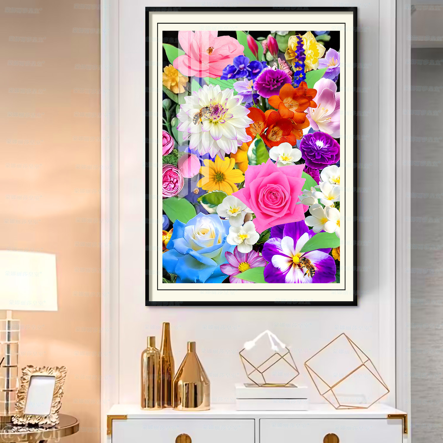 Monalisa Royal Cruz puntada flores flor curación simple hermosa bordado pequeña pieza sala de estar hilo bordado