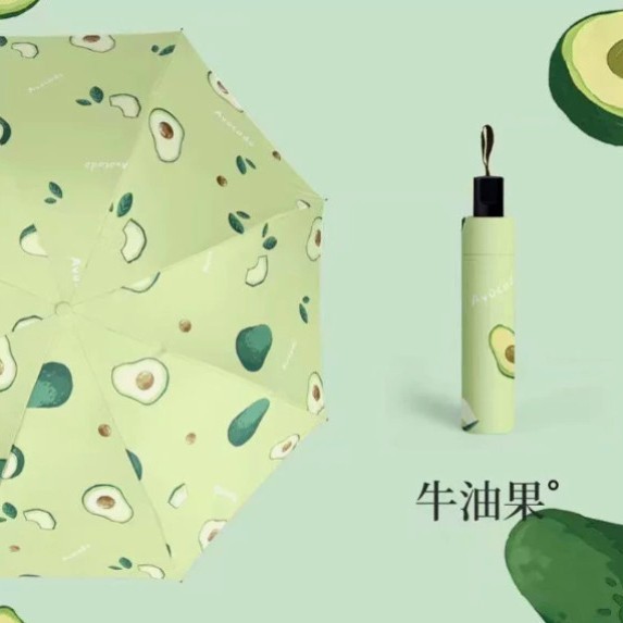 五折迷你胶囊晴雨伞 水果伞女黑胶防晒遮阳伞防紫外线太阳伞