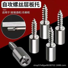 层板托一体自攻螺丝衣柜玻璃支撑隔板固定托钉橱柜置物架五金配件