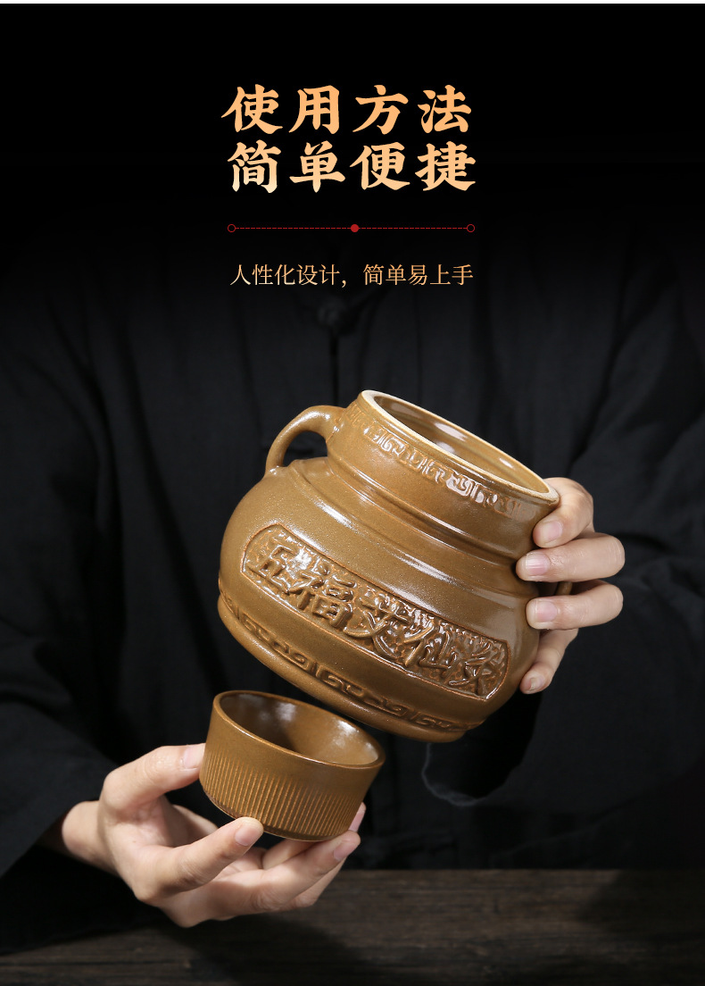 Wen Yang Guan Warming Jar Large Ceramic Moxibustion Tool for Navel and Abdominal Care 850g quality and texture