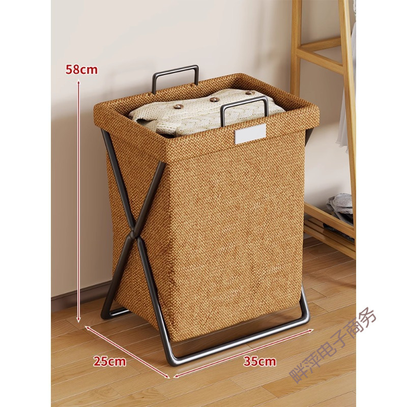 Foldable Laundry Basket, foldable bedroom storage bin, fabric hamper with side sock pocket, multi-size