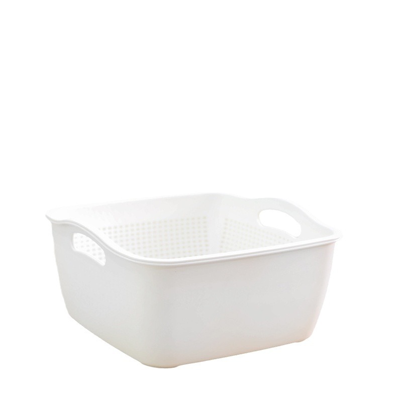 Doble capa engrosada cuenca vegetal cesta de drenaje plástico Tazón grande estante hogar fugas de dos piezas dormitorio Almacenamiento y lavado de frutas