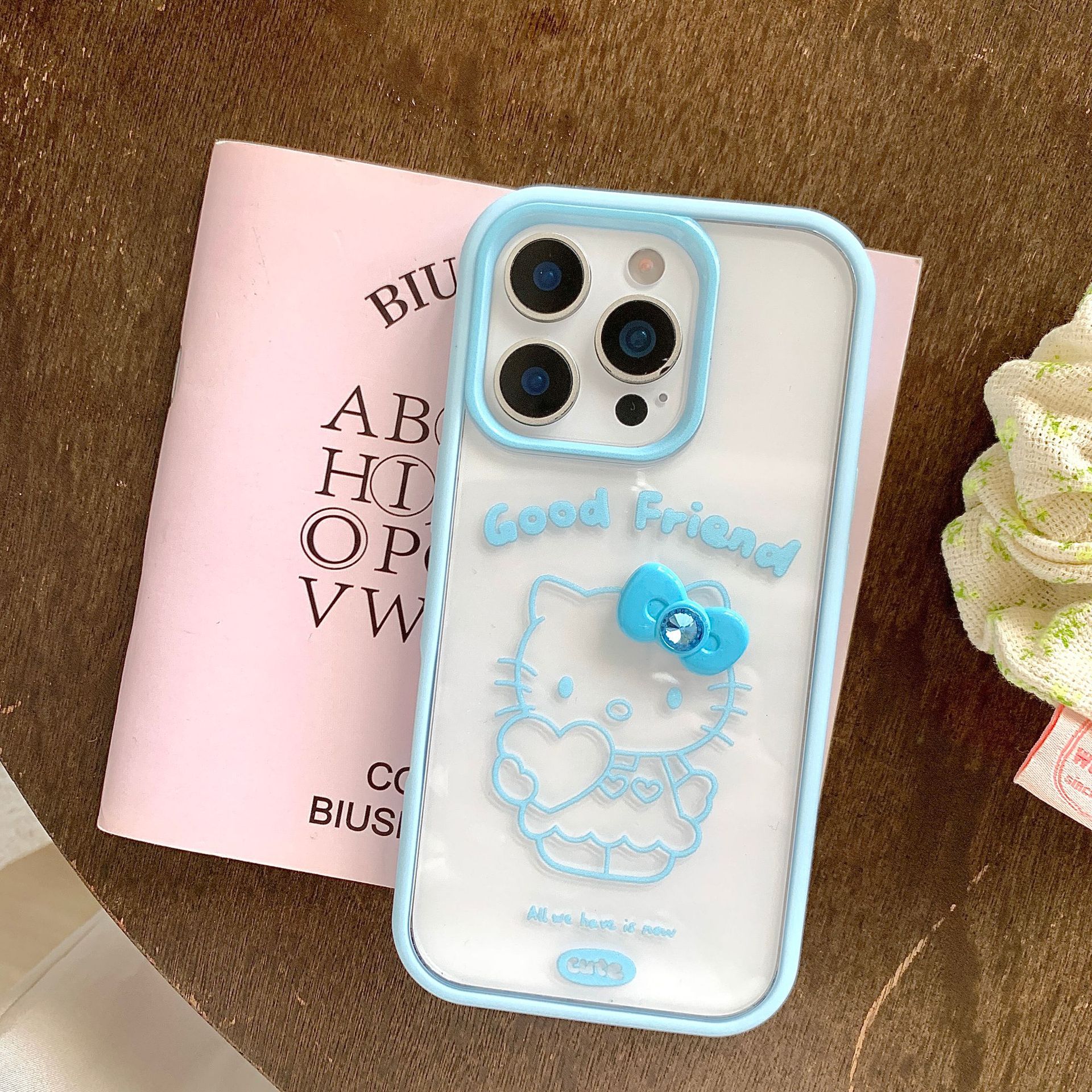 Dopamina linda línea ktcat adecuado para Apple 16ProMax funda para teléfono móvil 15/14 simple 13 nuevo 15Pro femenino