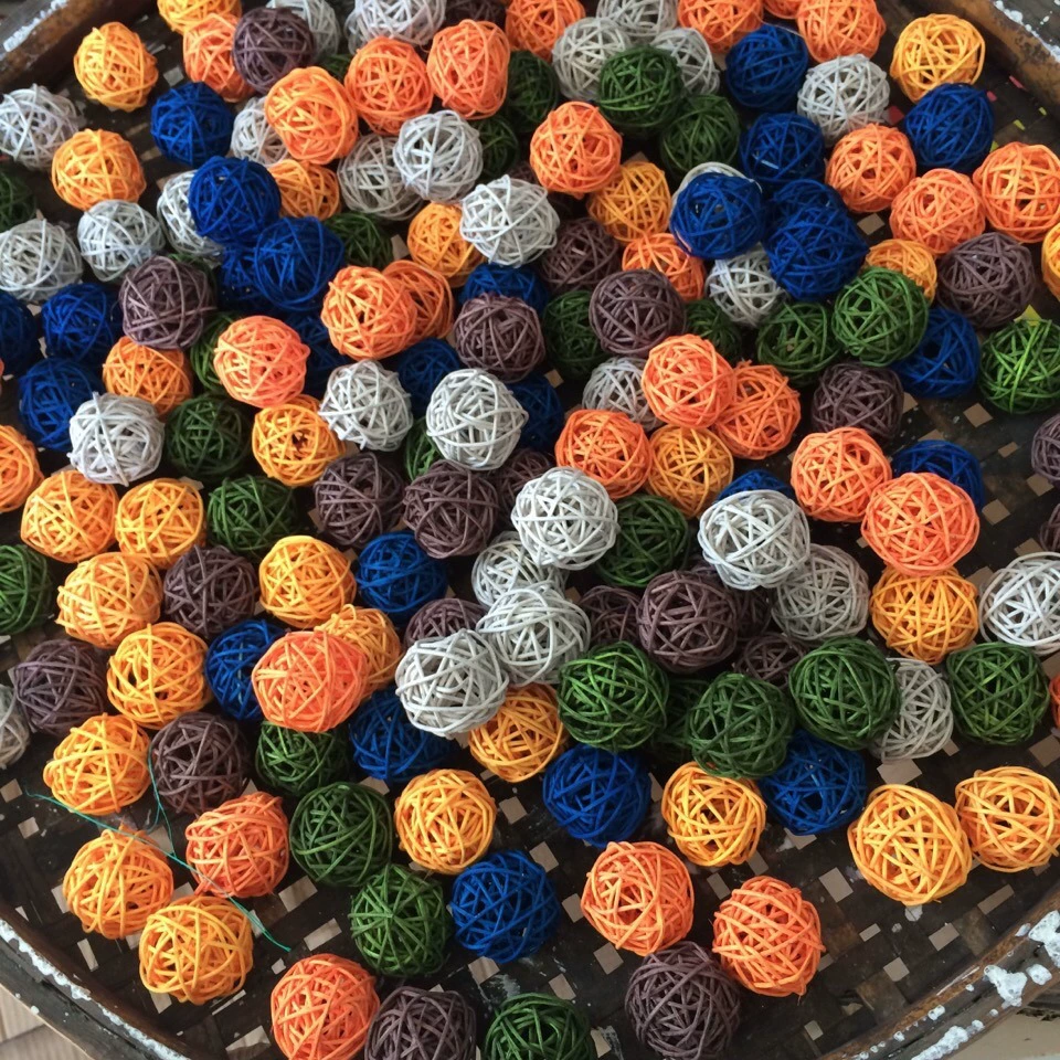 Мяч из ротанга красочный мяч из ротанга украшение детского сада Украшение дома солома кролик попугай птица игрушка коренной колокольчик